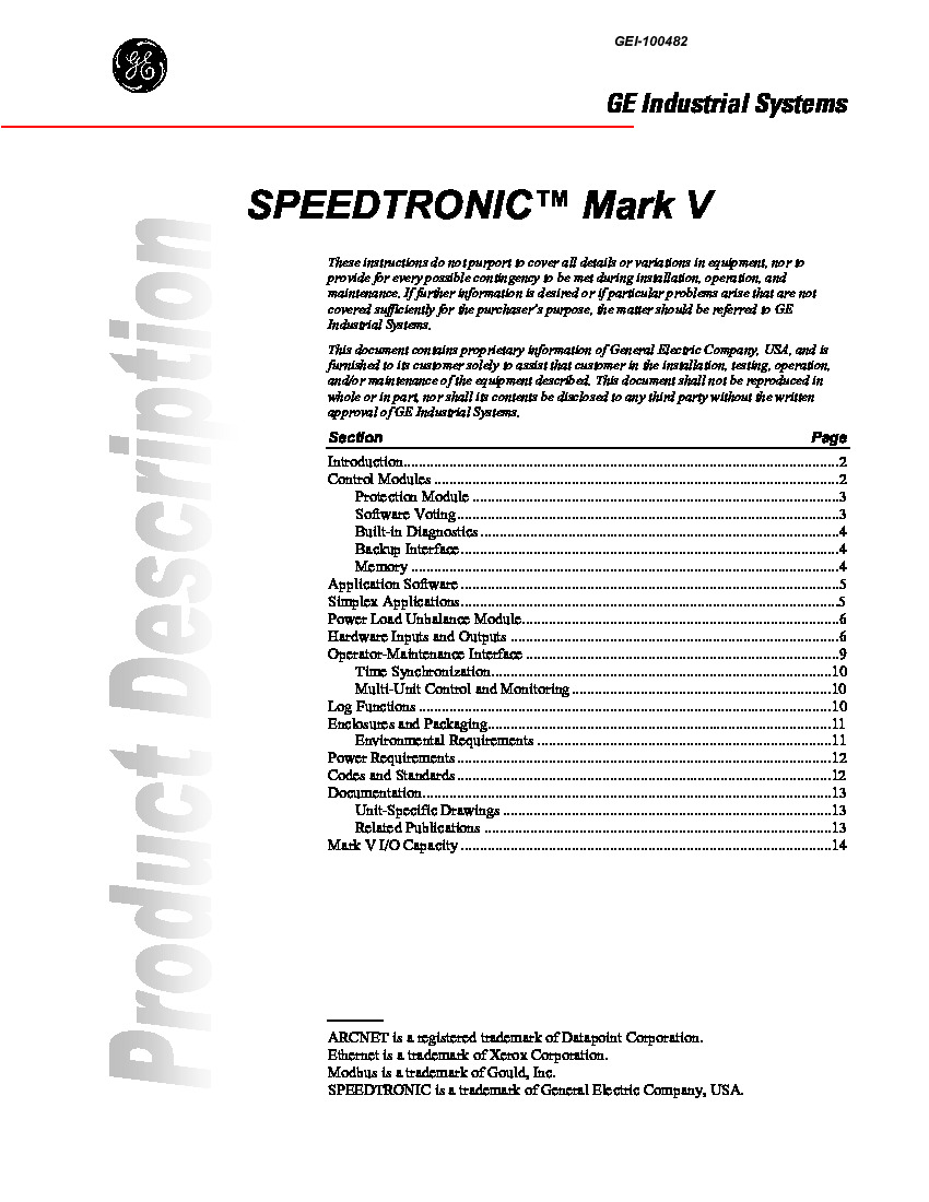 First Page Image of DS200DCVAG2A Speedtronic Mark V.pdf